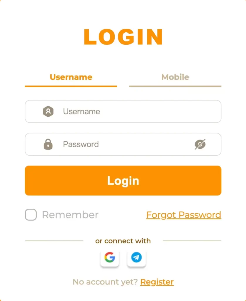 PHLAGO register interface highlighting secure signup process for app and online casino access